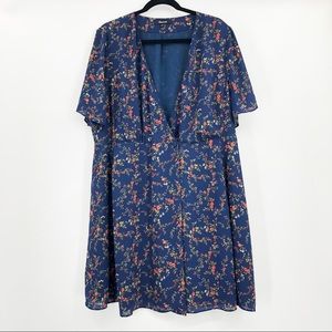 Madewell Amaranth Wrap Dress in Moonless Floral
